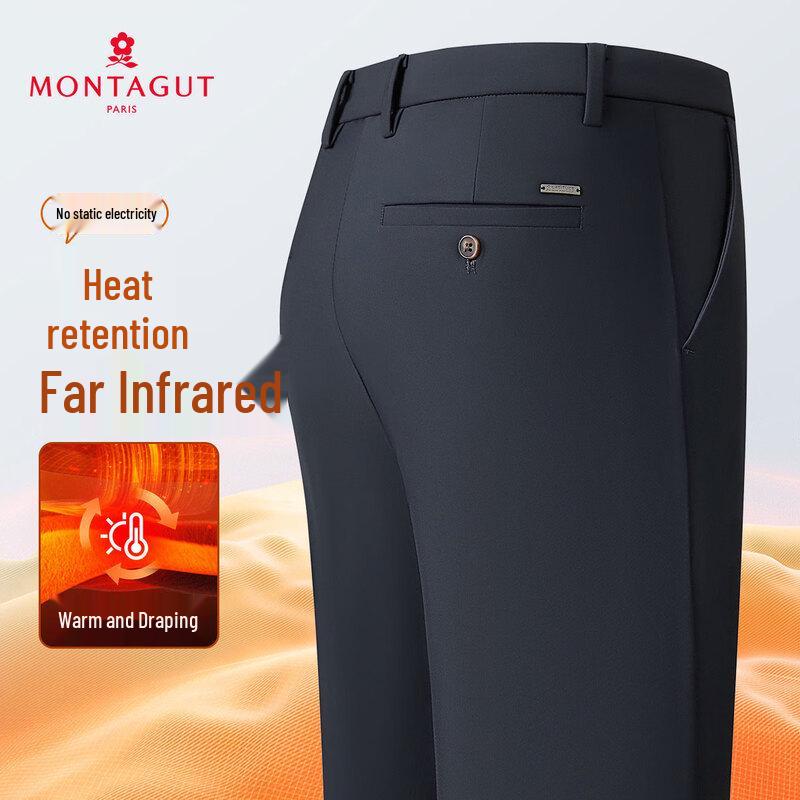 MONTAGUT Men s Anti-Static Far-Infrared Straight-Leg Casual Trousers 36