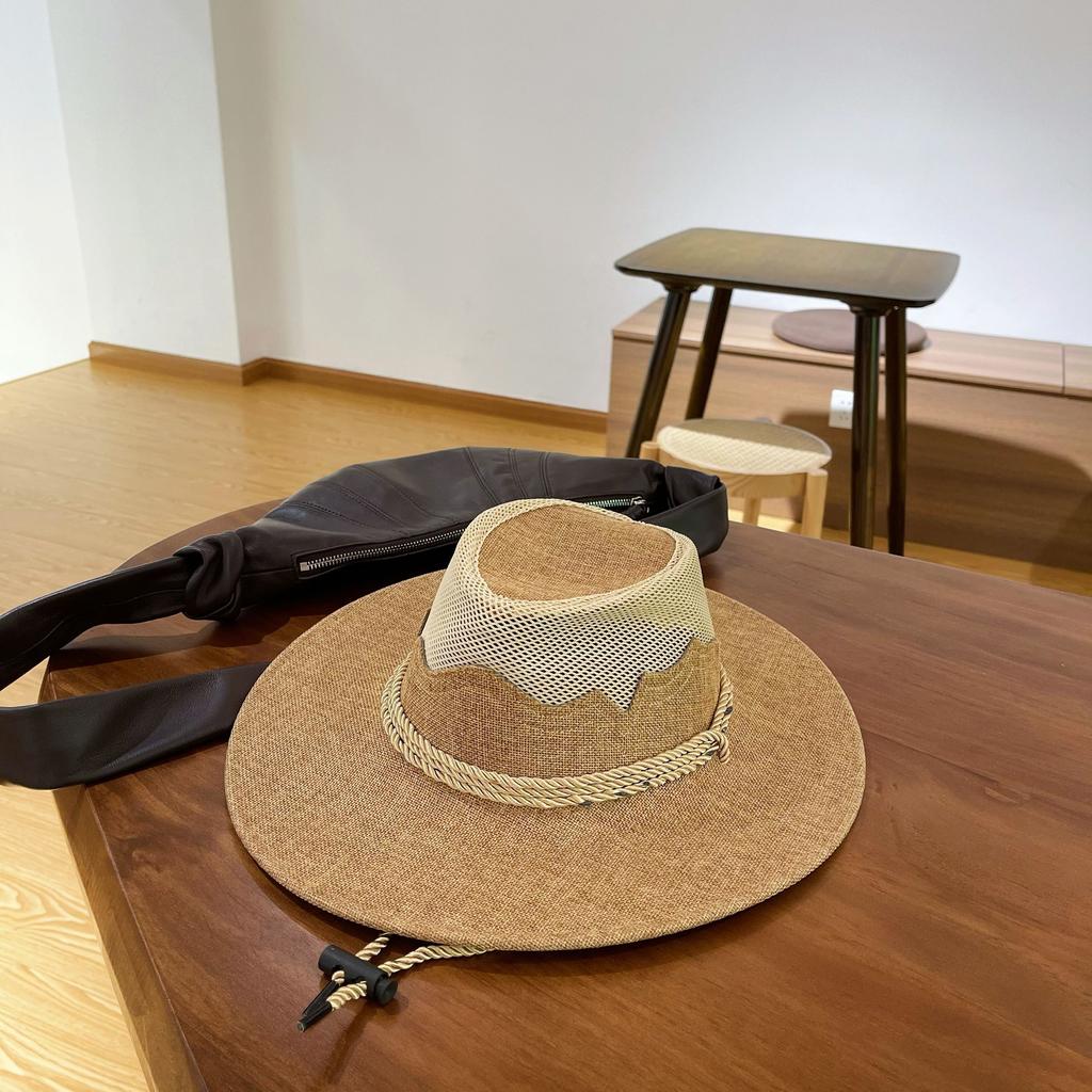 Western Cowboy Hat, Fishing Vacation Outing Breathable Bowler Hat, Summer Sun Sunscreen Hat, Outdoor Sun Shade Straw Hat