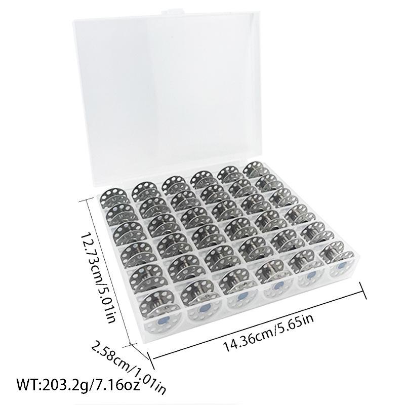 Multi-Specification Household Bobbin Set: Colored Transparent and Metal Bobbins with Thread