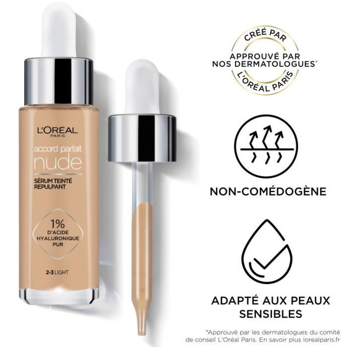 Fond de teint - L'Oréal Paris - Accord Parfait Sérum teinté repulpant 5-6 Medium Tan