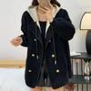 Navava Nc300 Casual Wool Long Sleeve Hooded Coat