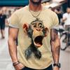 New Men's Animal Graphic T-shirt Summer Fun and Fashionable Short-sleeved Top Men's Loose Round-neck T-shirt Parent-child Outfit