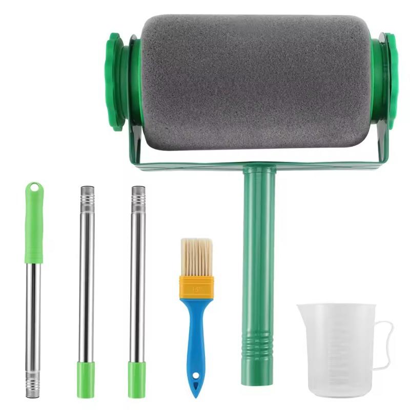6-Piece Paint Roller Set - Mini Roller & Detail Brush Kit for Corners, Edges & Touch-ups - Latex Paint Application Tools