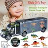 Exciting Dinosaur Truck Carry Case Transporter Dino Figures Playset For Kids Xmas Gift