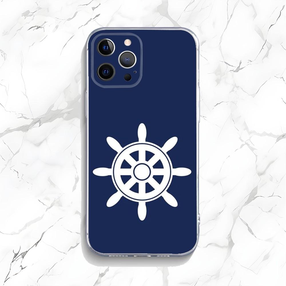 Anchor Compass Nautical Sailor Phone Case For iPhone 16,15,14,13,12,11 Plus,Pro,Max,XR,XS,X,7,8 Plus,SE,Mini Transparent Shell