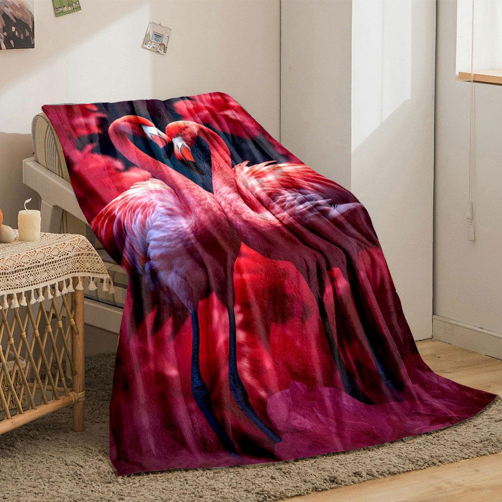 Romantic Flamingo Print Blanket bedroom Blanket for Livingroom Couch lunch break Soft throw for Friend's festival Gift