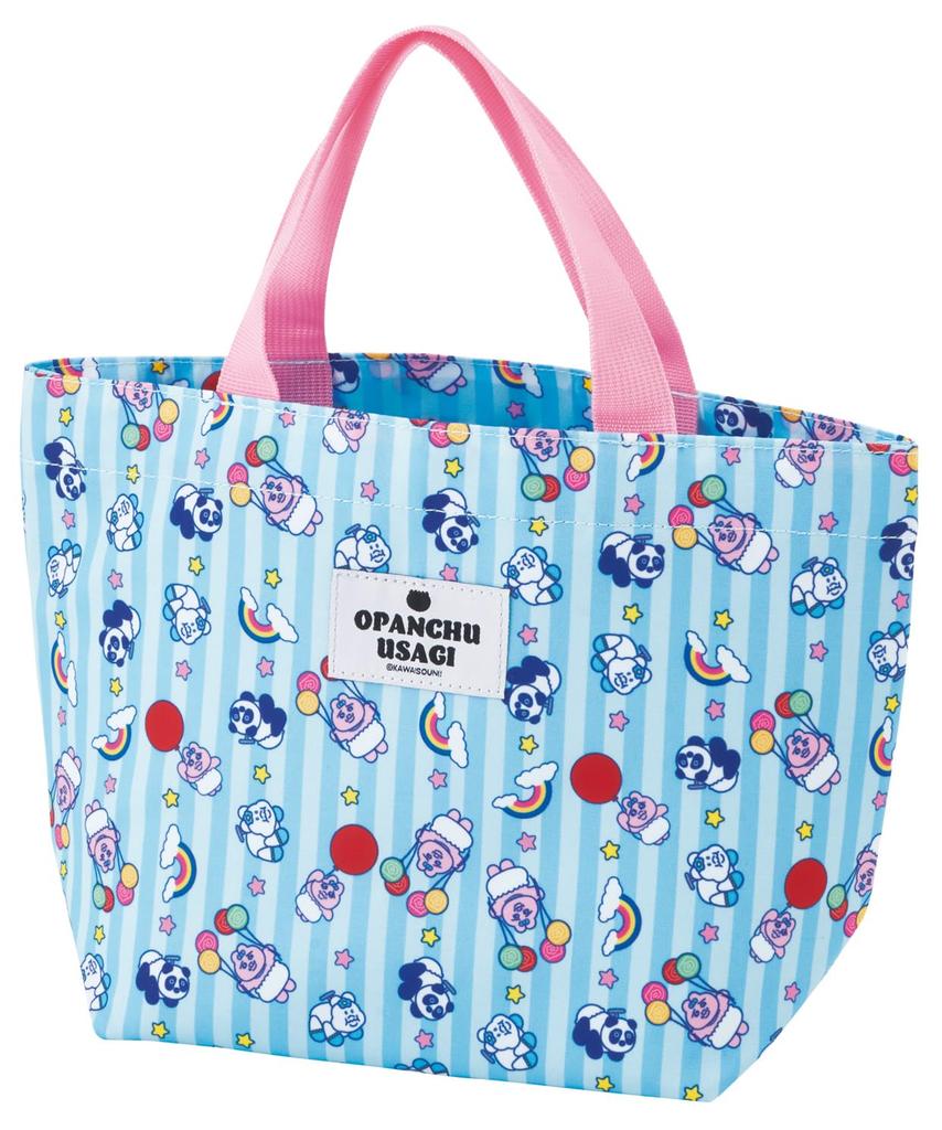 Skater Lunch Bag Tote Bag Insulated Pouch with Pockets Opanchuusagi Retro Amusement Park Stripe 2-Way APCTW11-A