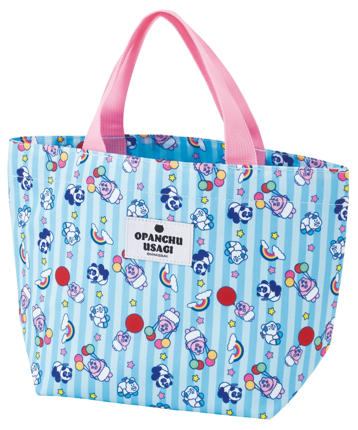 Skater Lunch Bag Tote Bag Insulated Pouch with Pockets Opanchuusagi Retro Amusement Park Stripe 2-Way APCTW11-A