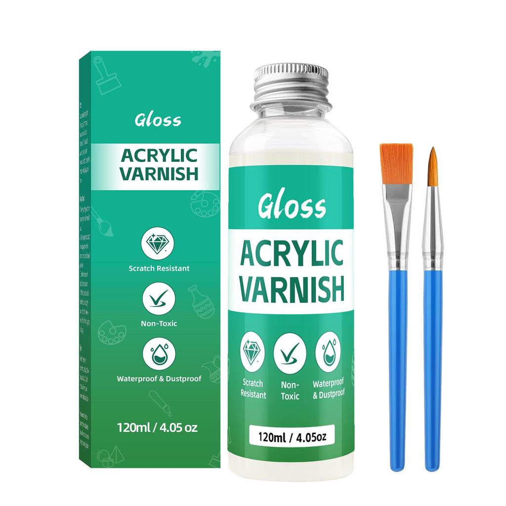 Gypsum Doll Acrylic Paint Varnish - Water-Based, Glossy, Dustproof Finish for DIY Oil Painting.