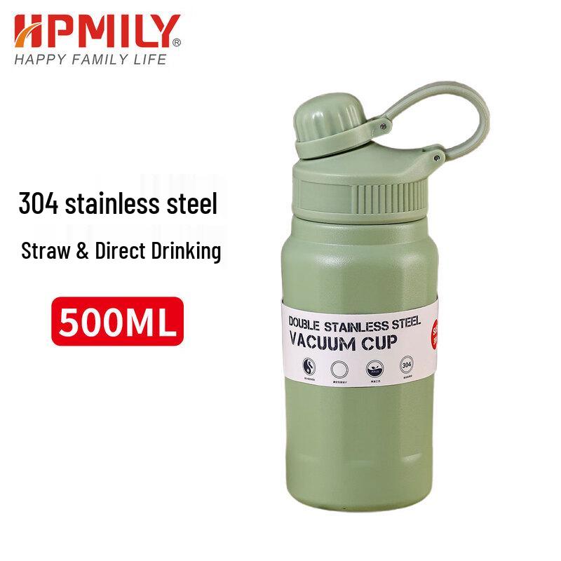 HPMILY 304 Stainless Steel Insulated Straw Water Bottle