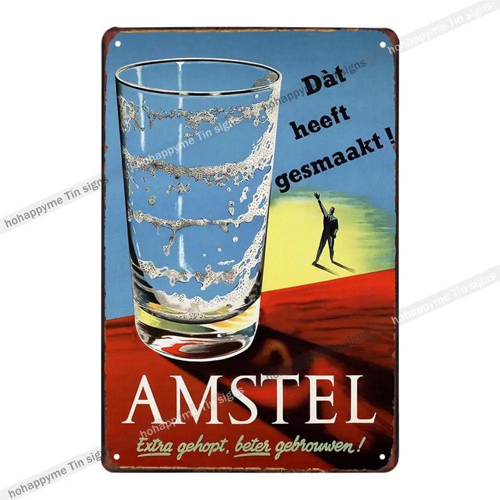 Vintage Beer Metal Tin Sign Rectangular Iron Wall Art Home Decor 20x30 Cm
