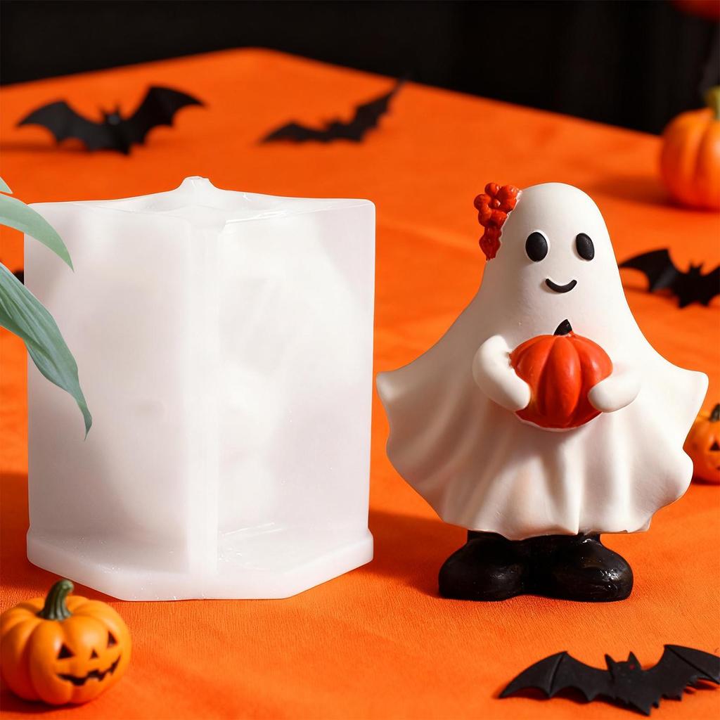 Halloween Molds Pumpkin Ghost Reusable Crafting Tools Spooky Resin Silicone Molds Candle Making For Epoxy Wax Plaster Desk Decor