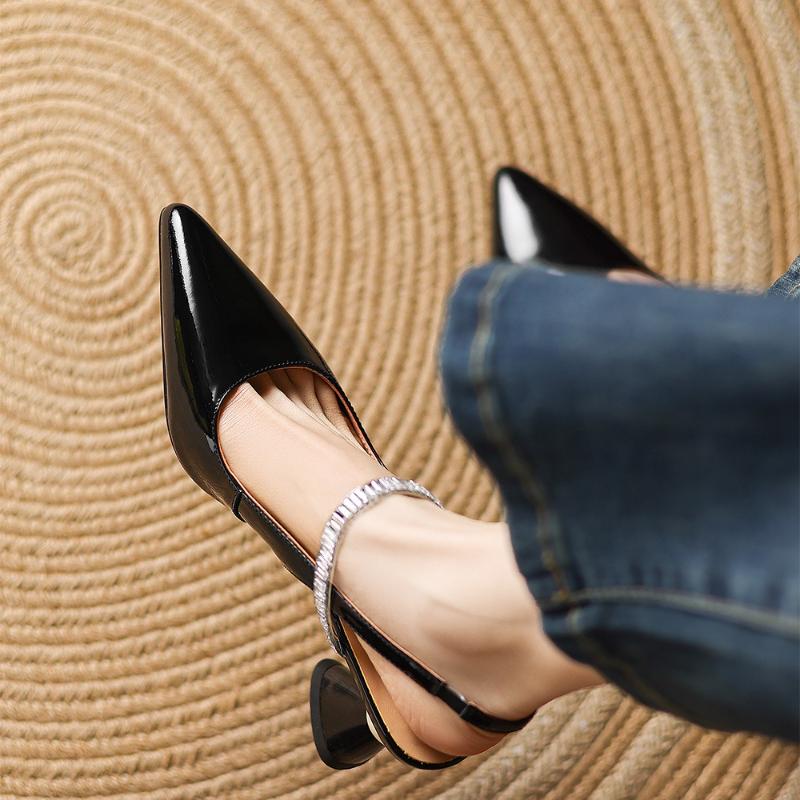 Women New High Heels Sandals Pointed Toe Chunky Shoes Fashion Summer Slippers Designer 2025 Sexy Luxury Pumps Woman Sandalias