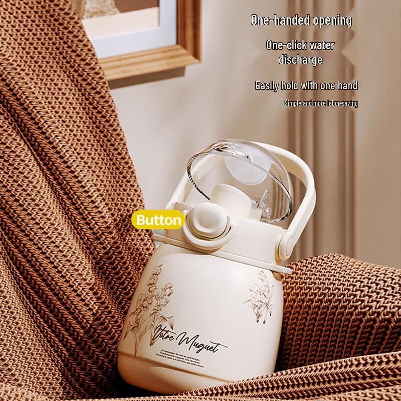 Vanow Lily of the Valley Dual-Drink Ceramic Lined Belly Cup