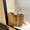 Summer Vacati Straw Woven Shoulder Bags for Women Large Capacity Ladies Casual Beach Tote Simple Female Travel Handbags