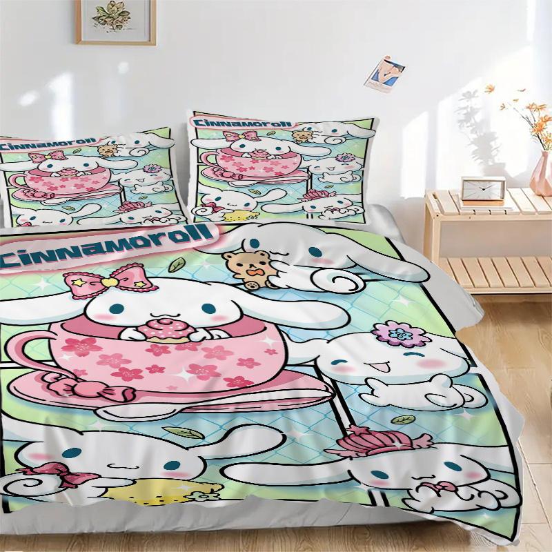 

3 шт. Розовый набор чехлов для чашки и с принтом Cinnamoroll. Ультрамягкое, дышащее и удобное постельное белье стильного дизайна для спальни и гостевой комнаты 135x200cm