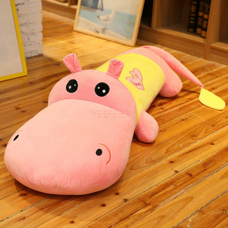 100-150cm Giant Soft Hippo Plush Toy Stuffed Animal Toys Soft Real Life Hippopotamus Plush Toy Birthday Gift