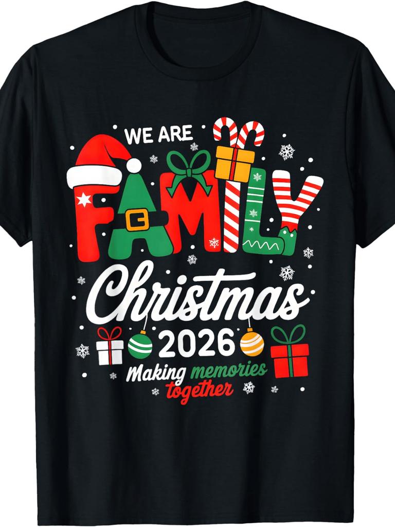 Unisex T-shirt We Are Family Christmas 2026 Matching Merry Xmas Squad 2026 T-Shirt