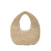 Fashion Women Solid Color Straw Bag Tote Woven Handbag Seaside Vacation Beach Bags for Summer Beach Party 2025 New