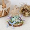 Künstliche Blume Osterornament Holz Osterdekoration Osterhase Holzschild Deko Frühlingsblume Tischdeko für Zuhause