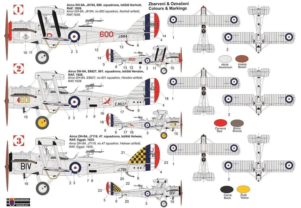 KP model Royal Air Force Airco Silverwing Plastic Model KPM0312 Molded Color 1/72 DH-9A