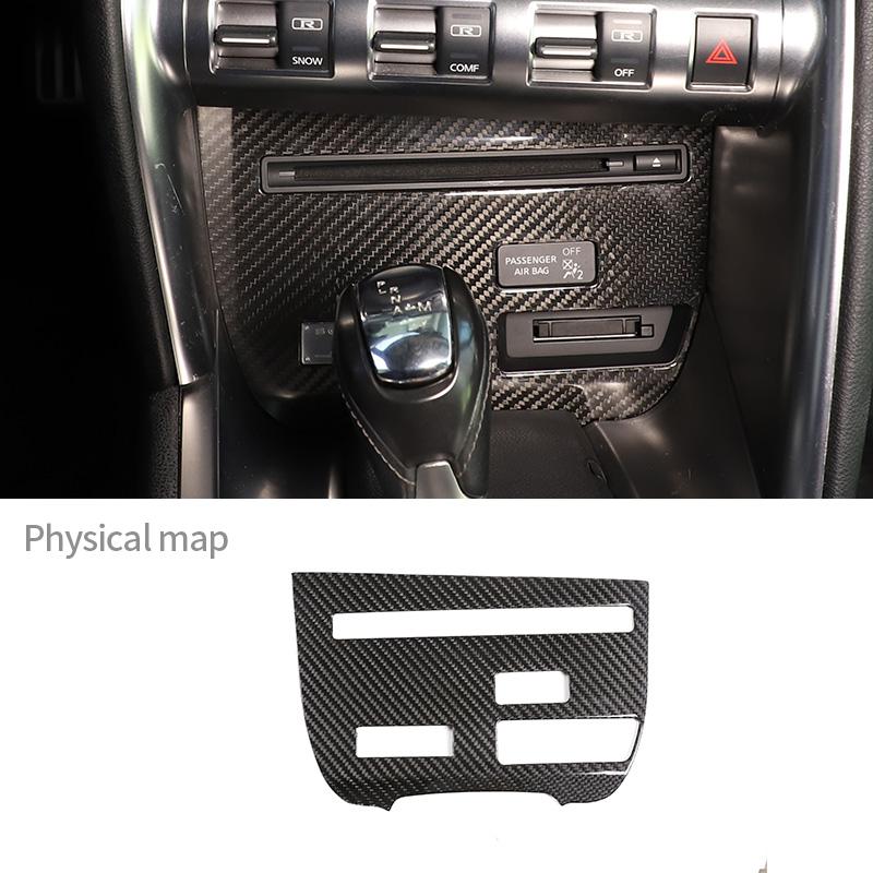 For Nissan GTR R35 2008-2016 Real Carbon Fiber Interior Paste Central Control CD Multimedia Panel Decorate Frame Car Accessories