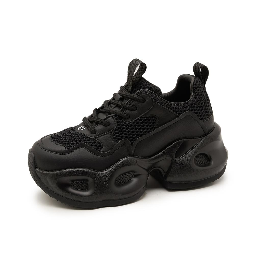 Platform dad shoes autumn new leather small ins trendy breathable sports and leisure shoes