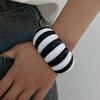 DIEZI Overdreven Vintage Punk Geometrisch Elastisch Touw Armbanden Sieraden Mode Zwart Wit Hars Armbanden Armbanden Voor Vrouwen Mannen