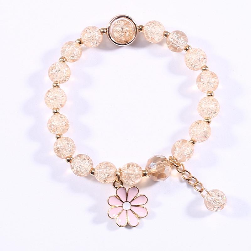 New Little Daisy Bracelet Female Student Mori Single Circle Strawberry Crystal Bracelet Girl Heart Simple Sweet Flower Bracelet