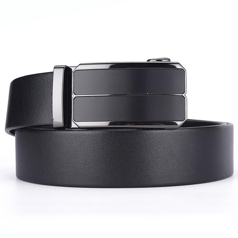 High-End First-Layer Cowhide Belt Men'S Belt Automatic Buckle Pure Cowhide Simple Casual Business Men'S Belt