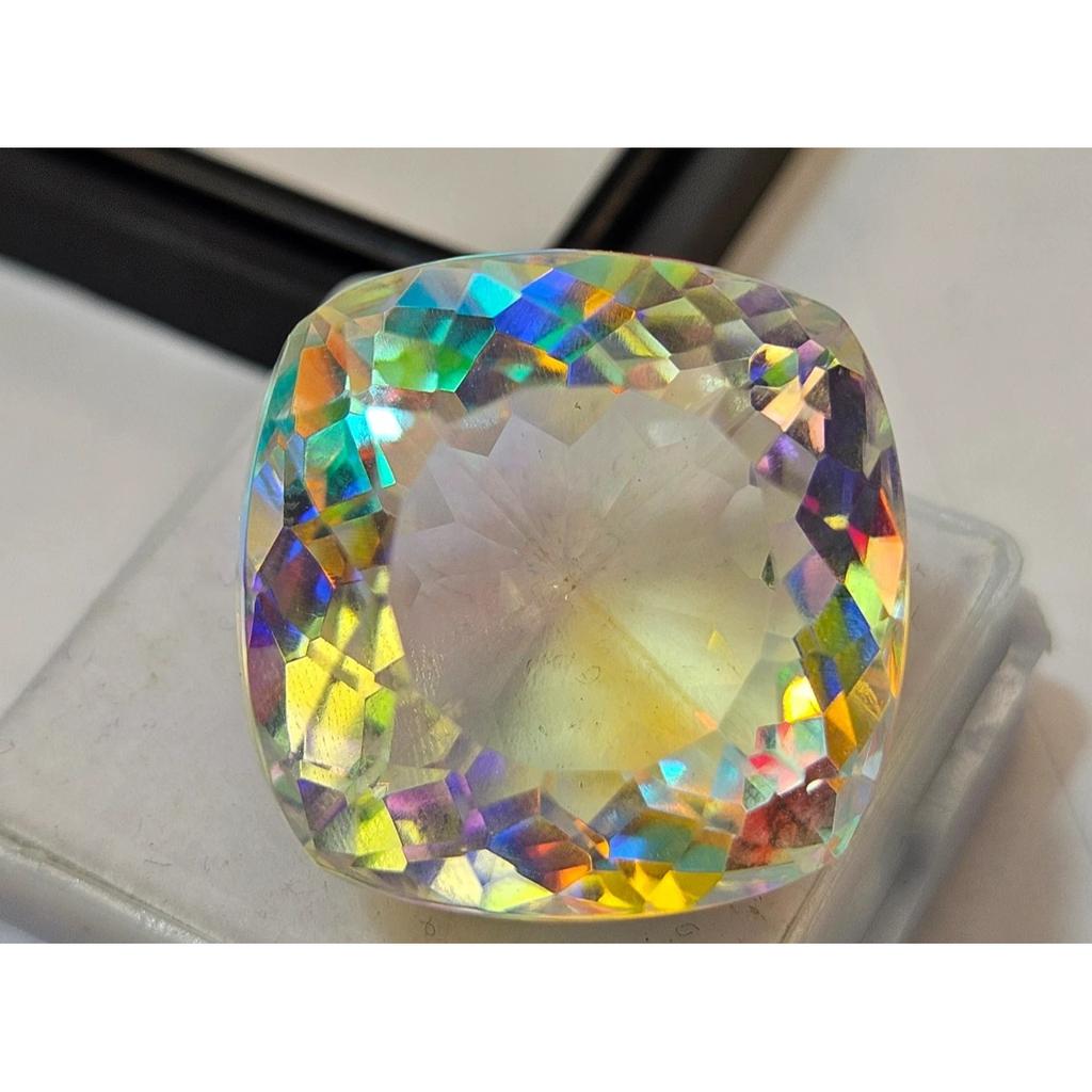 Rainbow Color Mystic Topaz For Multipurpose Natural 40+ Ct Cushion Cut Gemstone