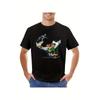 Gaston Lagaffe Men'S Vintage Monty Python Graphic T-Shirt - Black Retro Cartoon Print Short Sleeve Tee with Gaston & Co. Design, Regular Fit Round