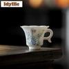 55ml Håndmalt Blå og Hvit Sommerfugl Øretekkopp Elegant Teskål Mugge Tesmaking Luktekopp Jianzhan Mesterkopper Te