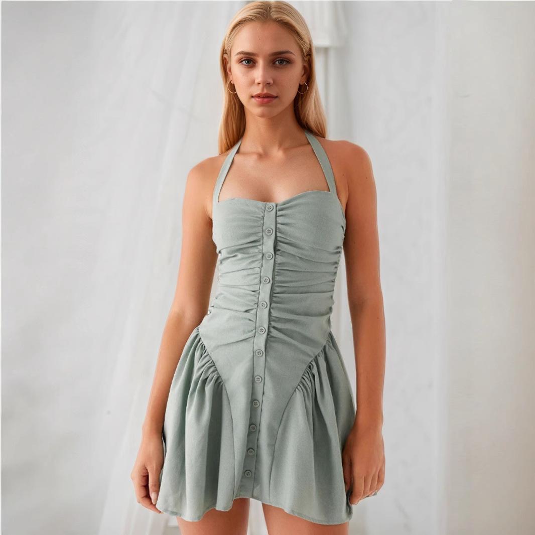 

A Sexy and Fashionable Summer Dress with A Halter Neck and Backless S
