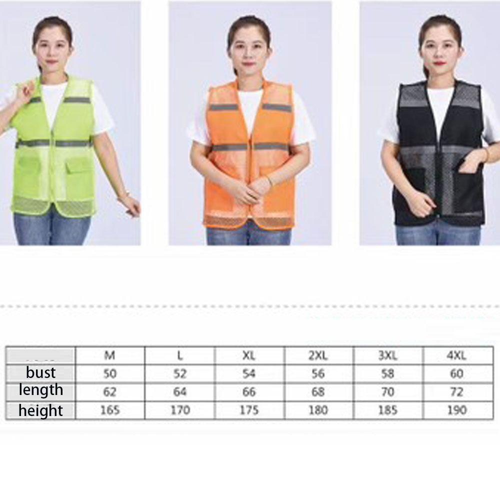 Vest With Reflective Strips Black Mesh Vest Safety Vest  Construction Traffic Railway Metro Workers