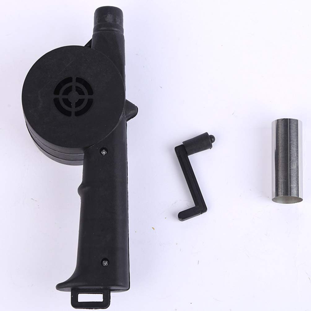 Portable Hand Crank BBQ Fan Manual Air Blower with Speed Control for Grill Outdoor Barbeque