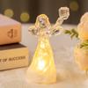 LED Luminous Little Angel Ornament - Plastic Imitation Crystal Cartoon Decorative Night Light with Soft Glow