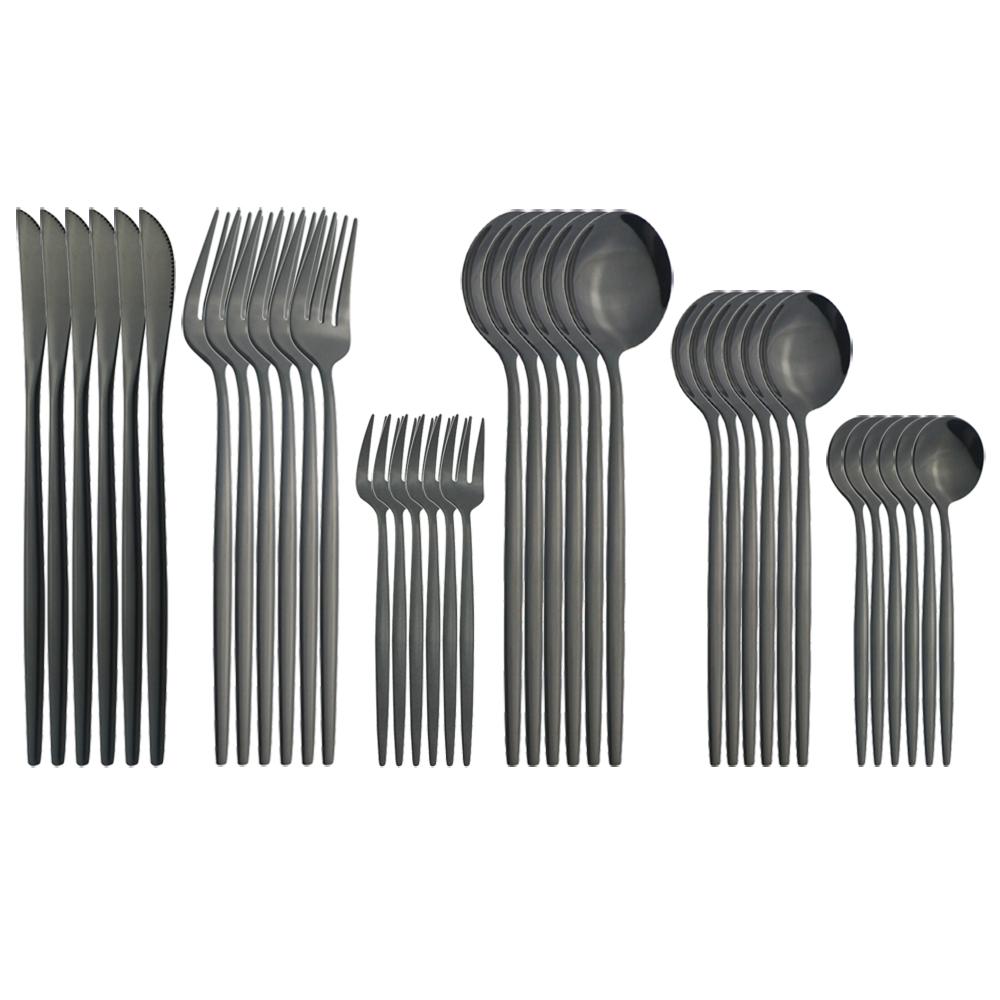 New 36Pcs Mint Gold Cutlery Set Western Silverware Stainless Steel Dinnerware Knife Fork Spoon Tableware Flatware Kitchen Wedding Accessories