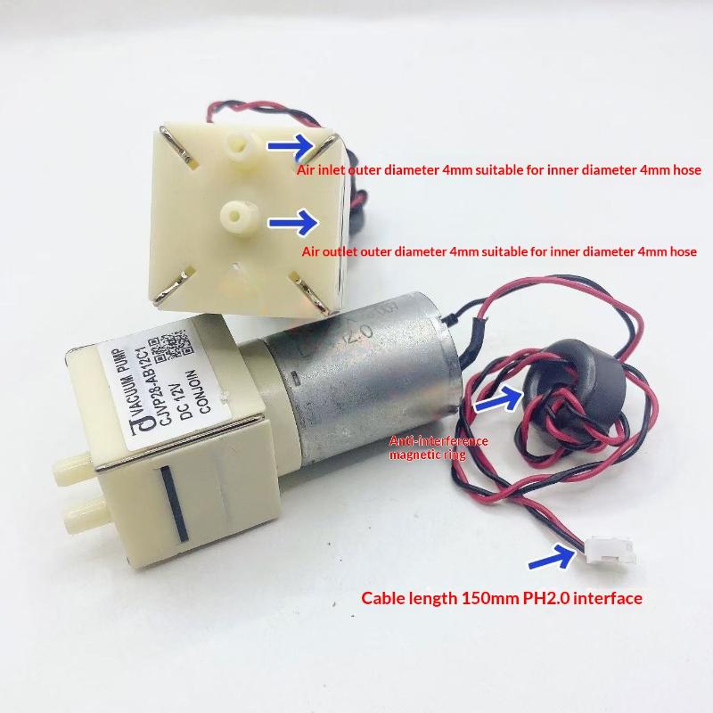 Micro 370 Membran-Vakuum-Luftpumpe DC12V Hoher Druck 6,2L/Min Mikro-Vakuumpumpe für Roboterstaubsauger Kleine Geräte