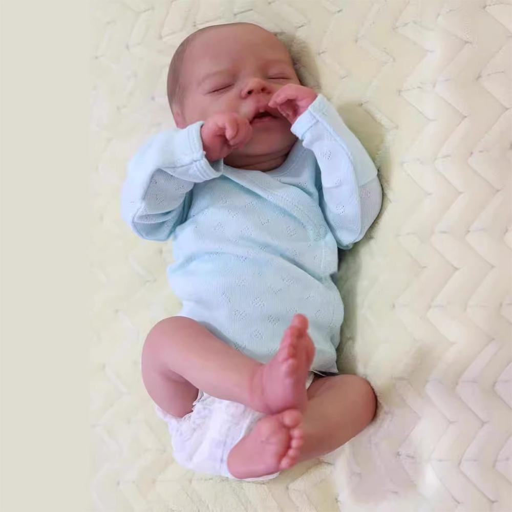 45cm Simulation Rebirth Doll Full Glue Reborn Doll Rebirth Doll Dress Up Children's Doll Accompanying Early Education