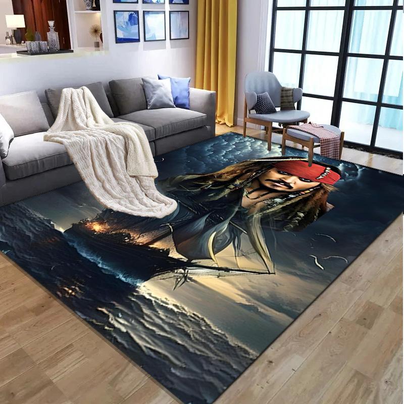 Captain Jack Sparrow Pattern Rug, Indoor/Outdoor Mat, for Picnic, Gameroom, Bedroom, Office, Living Room, Home Decor Carpet, Birthday Gift