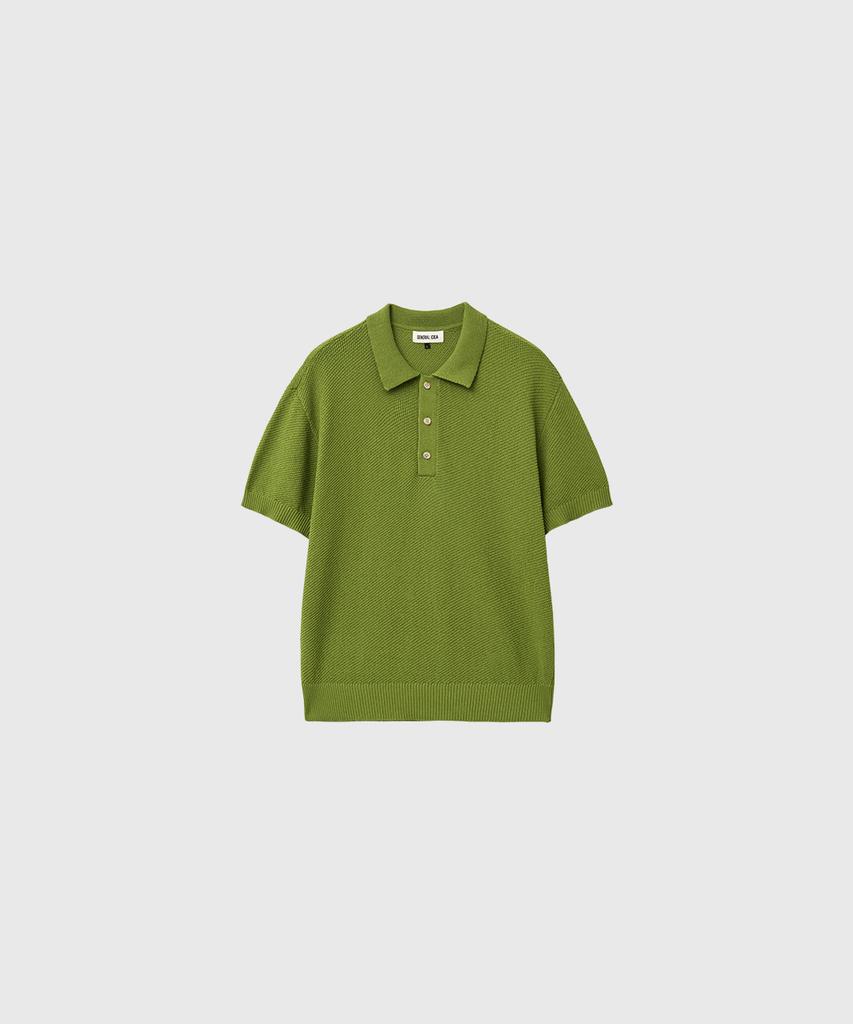 Generalidea Man Button Collar Half Knit [Green] / Gf2Mkp016