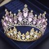 Baroque Water Drop Ab Crystal Wedding Crown Royal Queen Prom Bride Diadem Pageant Circle Tiaras Headdress Wedding Hair Jewelry