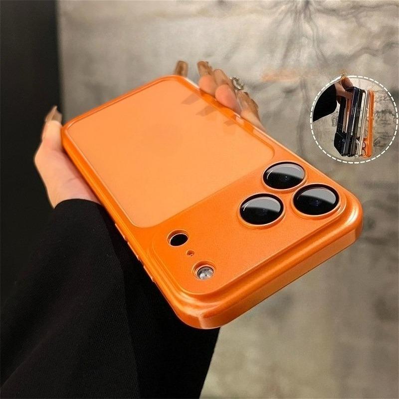 Hard PC Hollow-out Frame Case for For Iphone 16 17 Pro Max Matte Camera Film Protector Ultra Slim Border Shockproof Cover