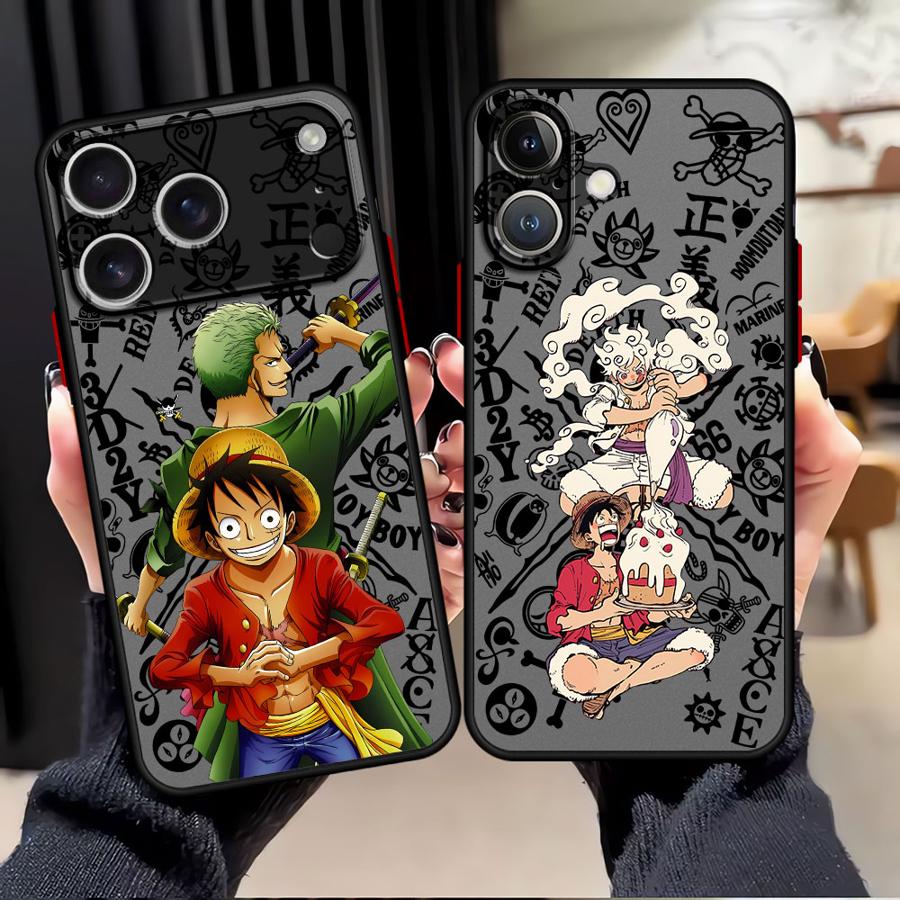 Anime One Piece Luffy Zoro Funda Back Phone Cover Case for iPhone 17 Pro Max Air 12 7 8 SE 15 13 Mini 11 14 16 Plus XS XR