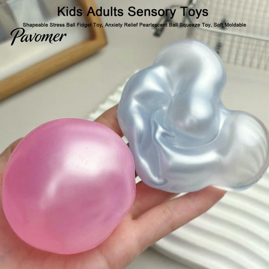 Stressabbau-Bälle Formbarer Ball Fidget Spielzeug, Angst Perlmuttfarben Knetbar Dehnbar Weich Formbar Schreibtischspielzeug für Kinder Erwachsene