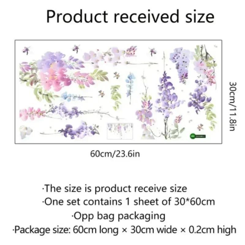 Flower Plant Flowers Home Room Decor Bedroom Self-Adhesive Wallpaper Wall Furniture Door House Indoor Wall Sticker