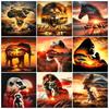 5D Diamond Painting African Savannah Wildlife Landscape Picture Cross Stitch Mosaic Kit Home Decoration Wall Sticker DIY Handmade Gift