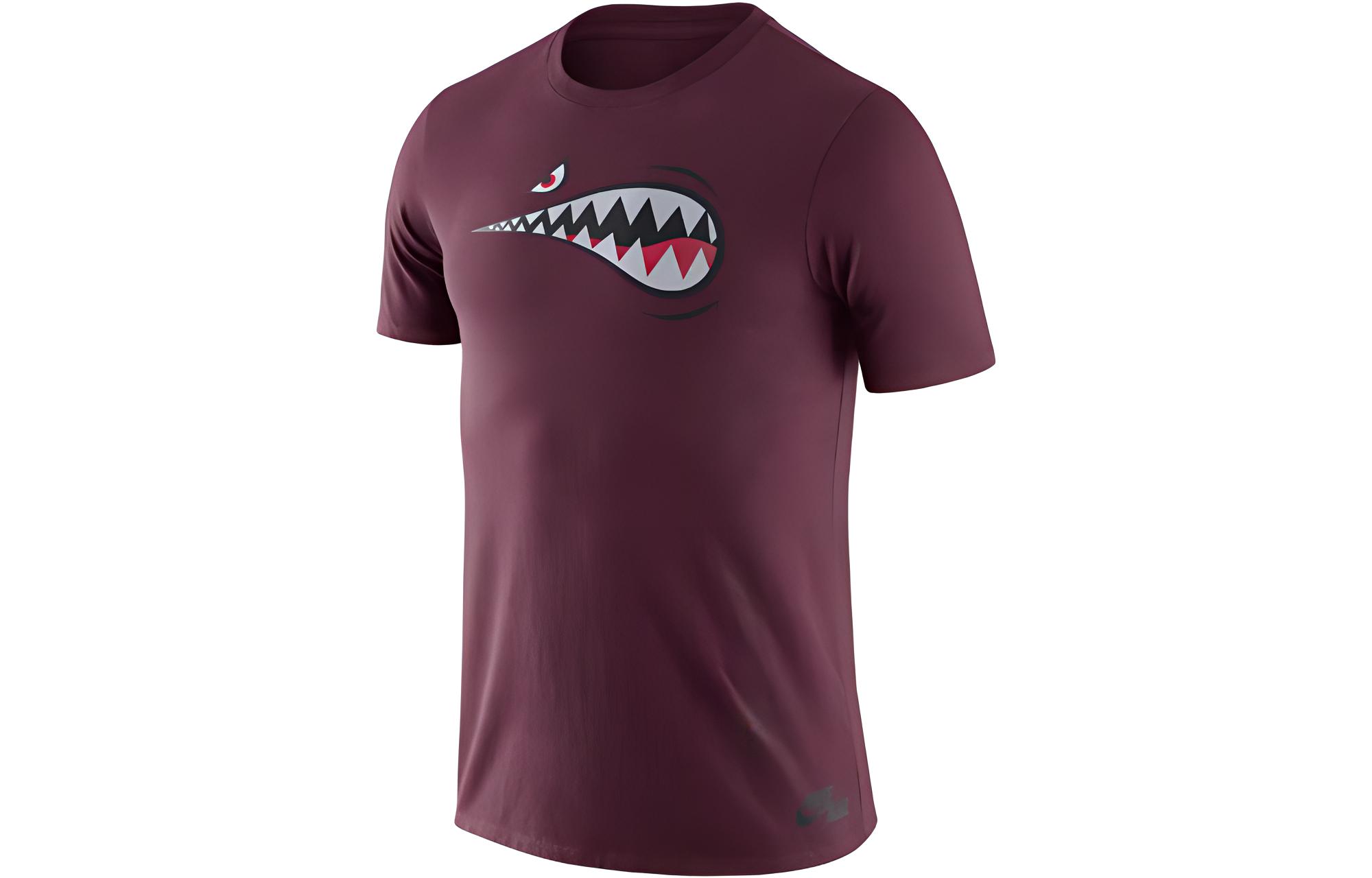 Nike T Shirts Men s Burgundy Crew Neck Moderate Straight Fit AH6970-669 S