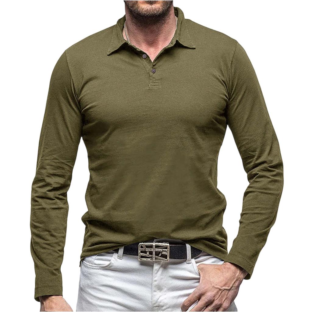 Herren T-Shirt Einfarbig Langärmlig Baumwolle Basic Oberteil T-Shirt Sweatshirt